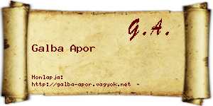 Galba Apor névjegykártya